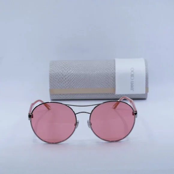 🕶️ New Jimmy Choo YANN/S 010 UR Sunglasses - Shiny Palladium with Pink Frame - Picture 11 of 11
